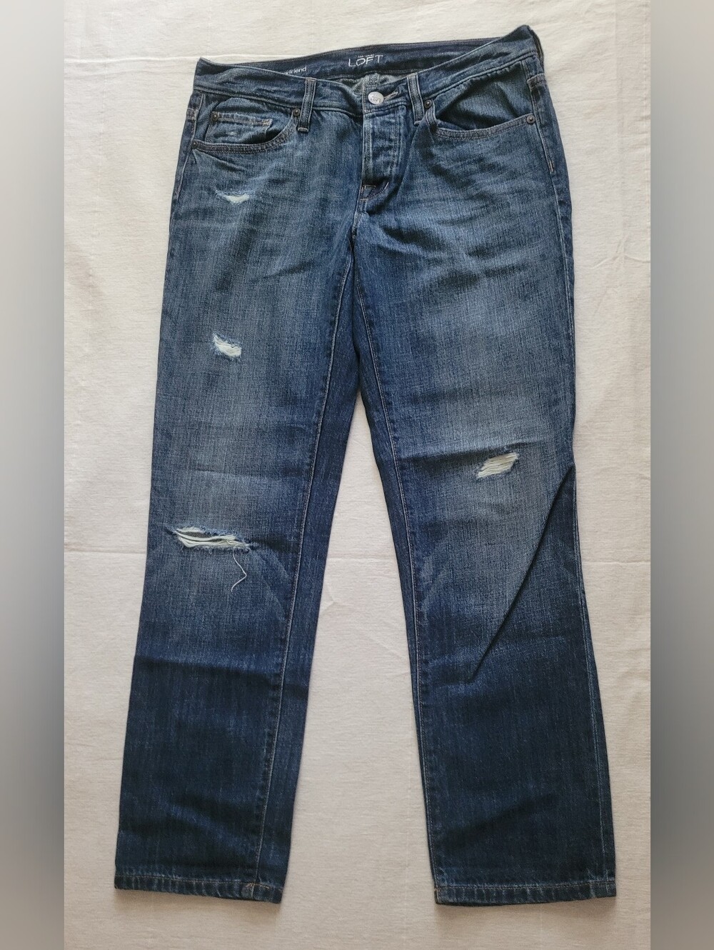 LOFT Sz 26/2 distressed boyfriend jeans